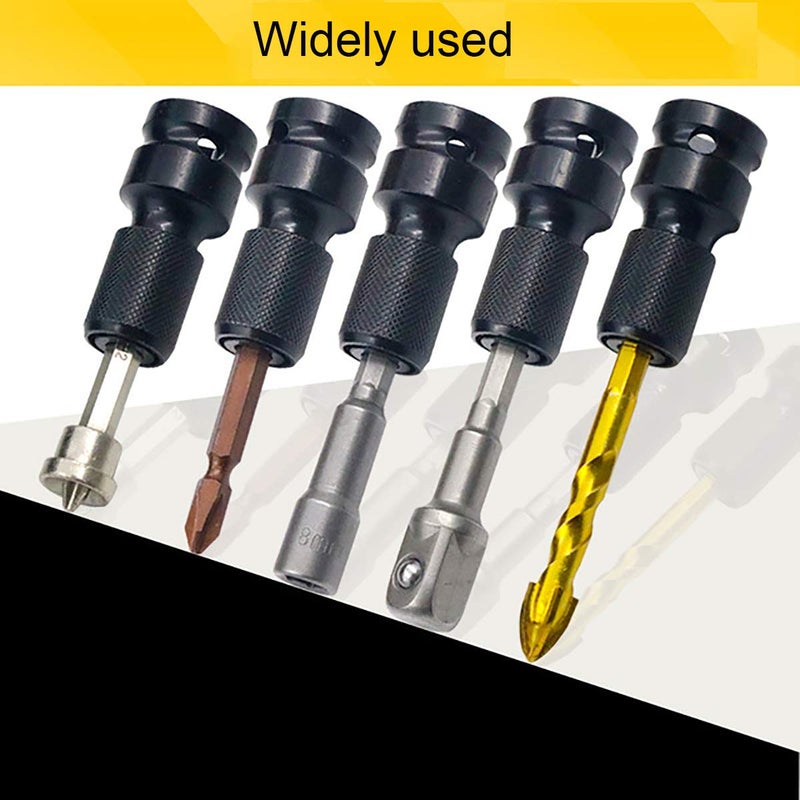 DCA 2PCS 1/2 inch Square Drive to 1/4 inch Hex Female Socket Adapter Converter Chuck Adapter for Impact Air and Electric Wrench - Image 4